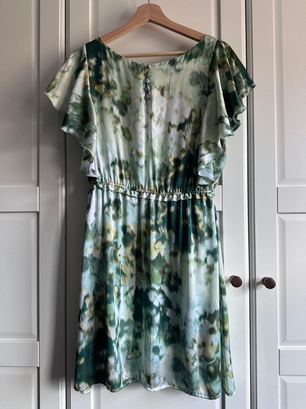 H&M Light Sage Ruffle Sleeve Mini Dress - Picture 2 of 4